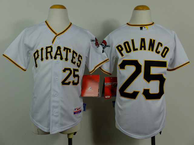 Youth Pittsburgh Pirates #25 Polanco White MLB Jerseys